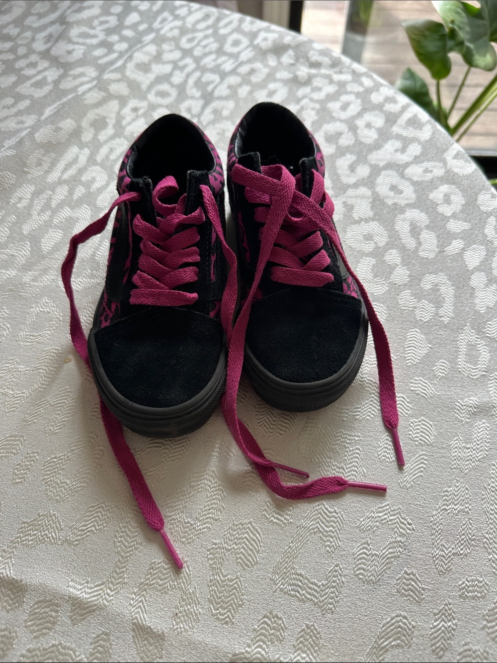 Vans Black Sneakers with Pink Laces